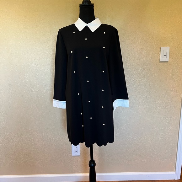 Black with pearls shin shift dress new without tags - Picture 13 of 16